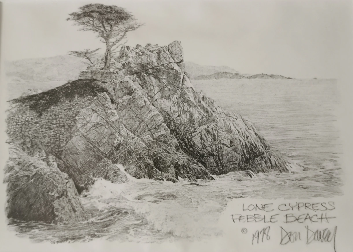 Don Davey 1978 Signed Print- Lone Cypress Pebble Beach. - photo 3