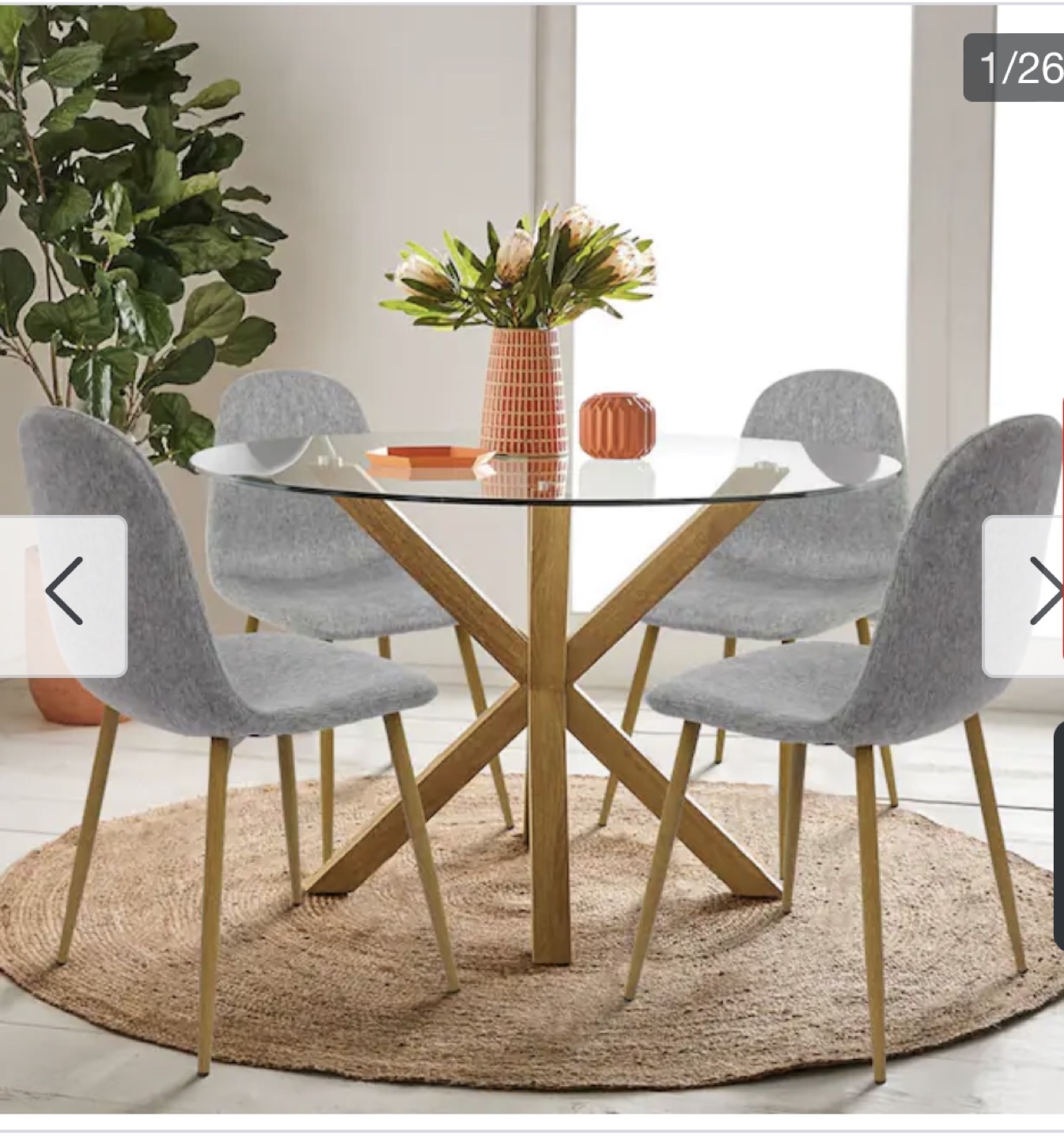4 Grey Upholstered Dining Table Side Chairs - photo 3