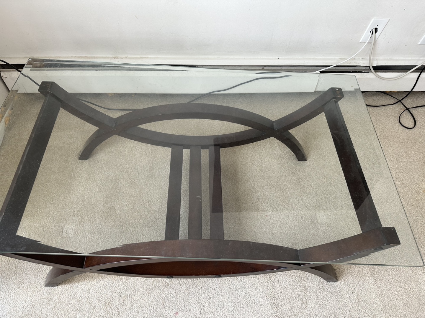 Glass coffee table