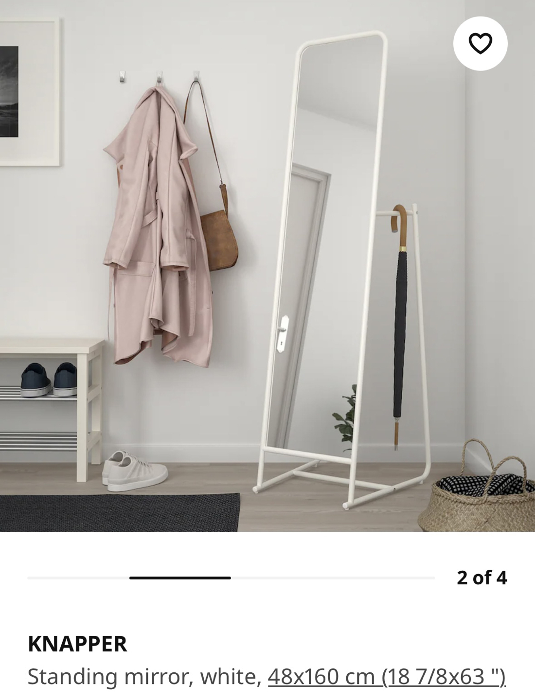 IKEA Knapper white standing mirror - photo 4