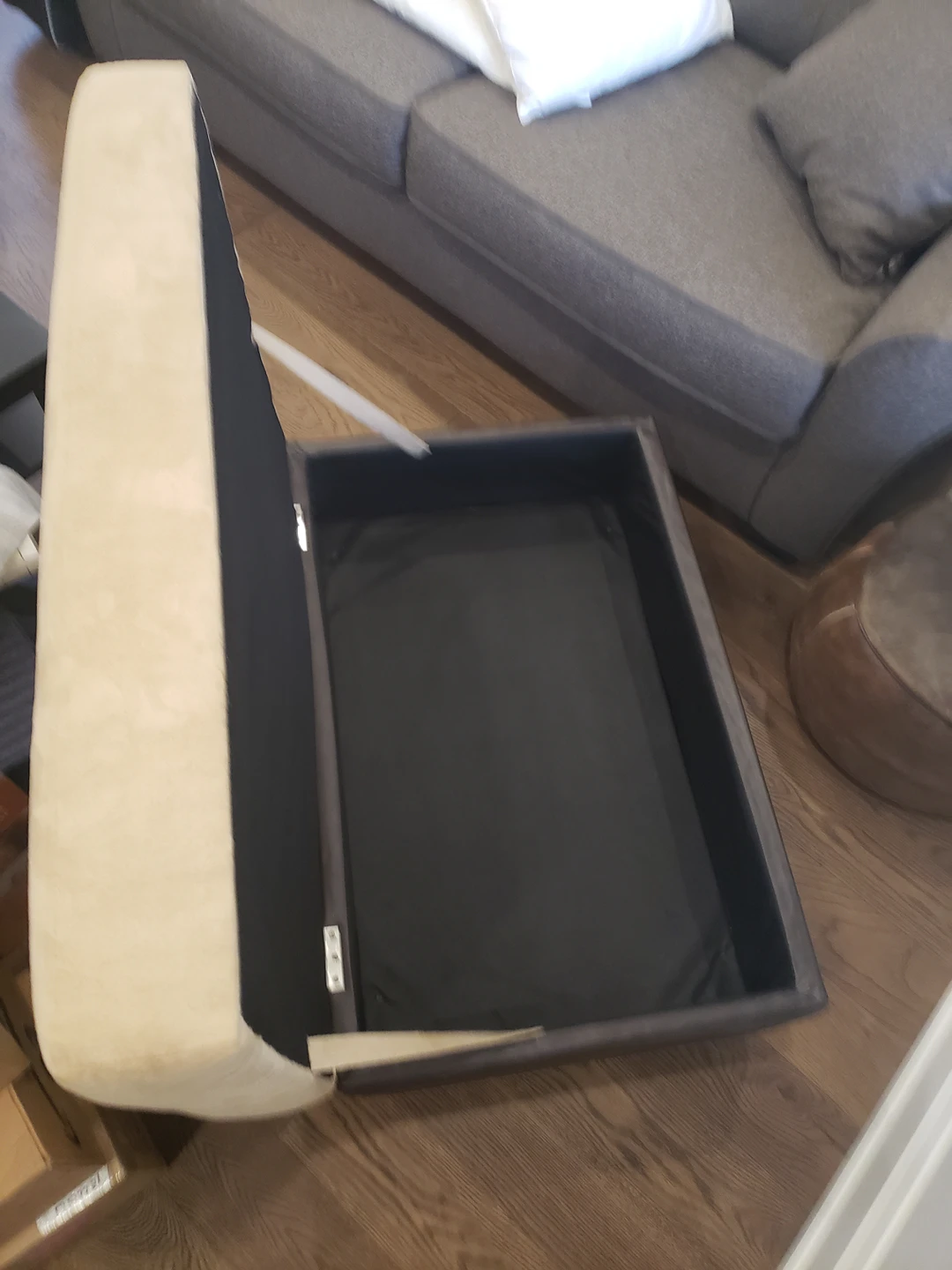 Beige/dark brown ottoman - photo 4