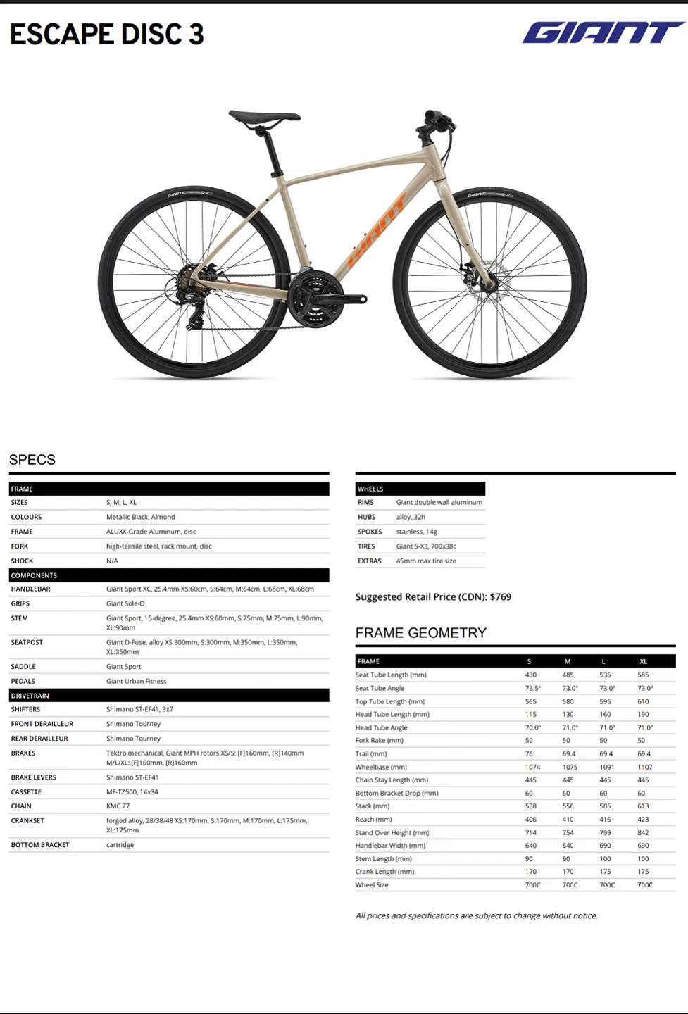 Giant Bike - Like New - photo 3