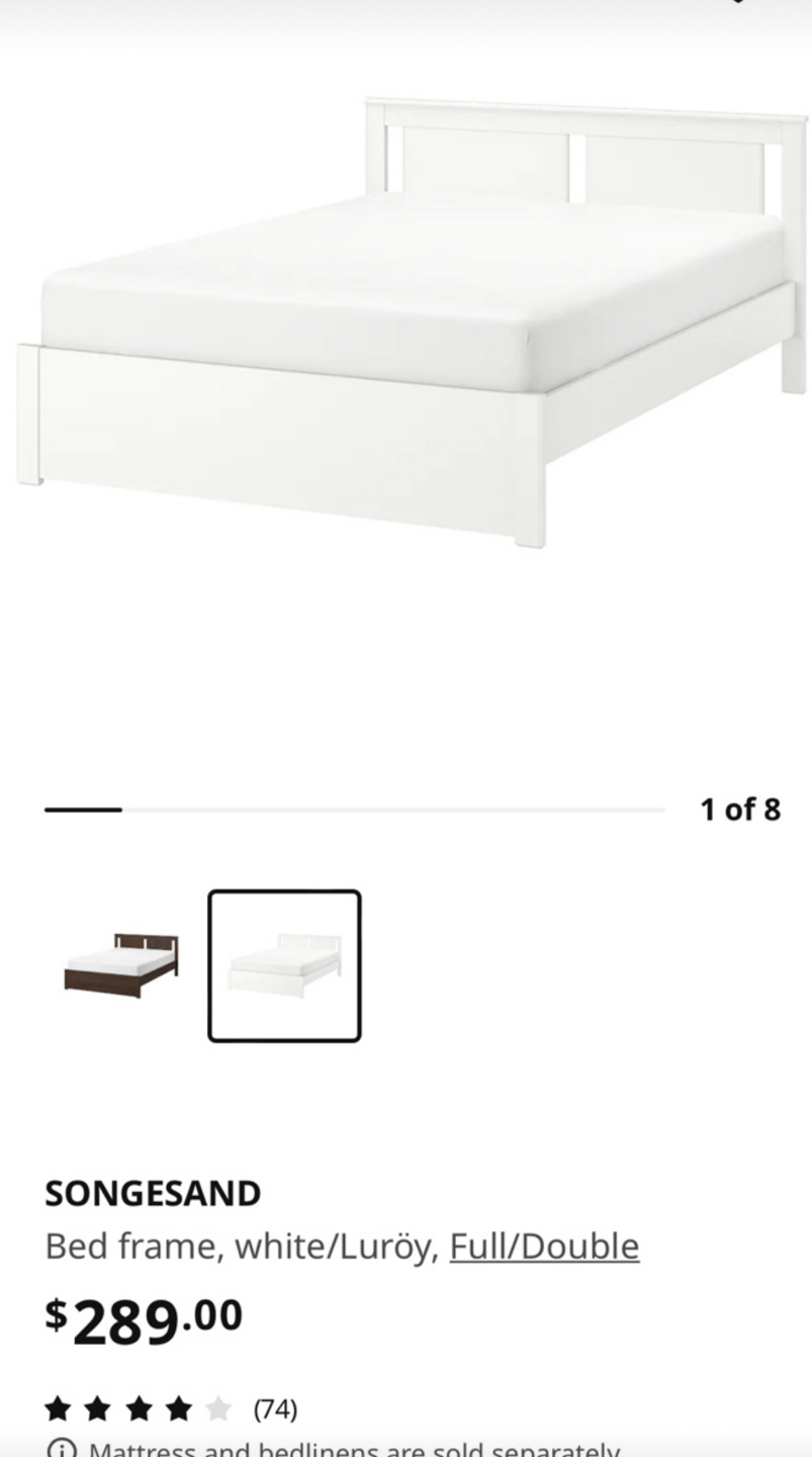 Selling a double IKEA bed used but in great condition