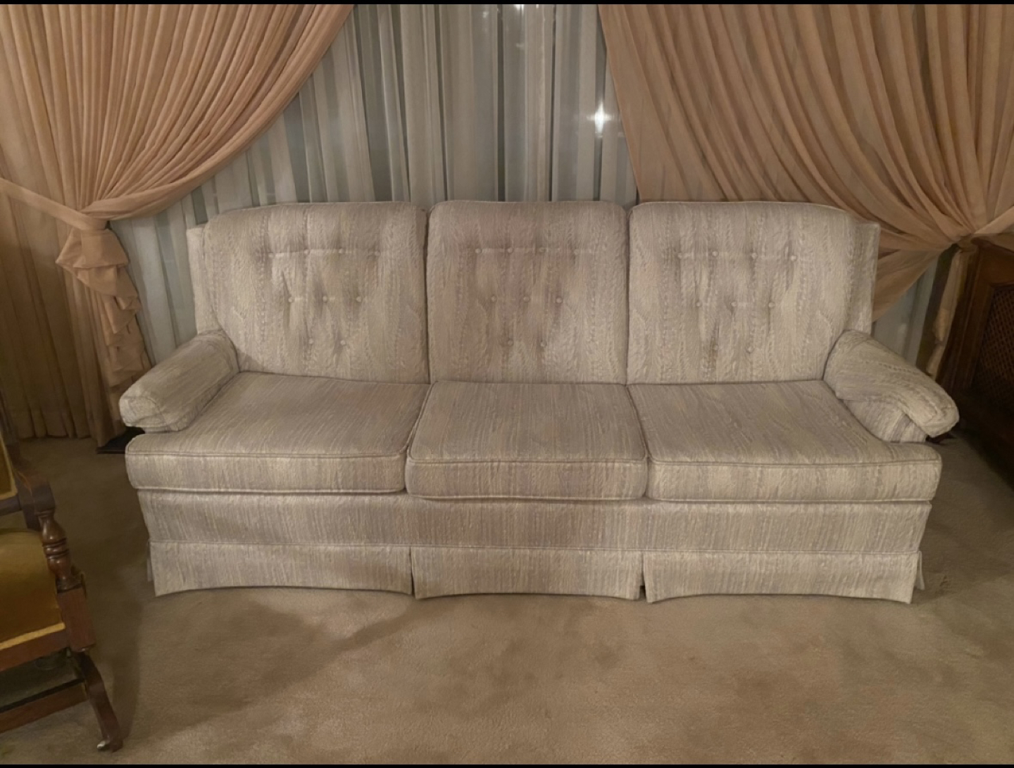 White fabric couch