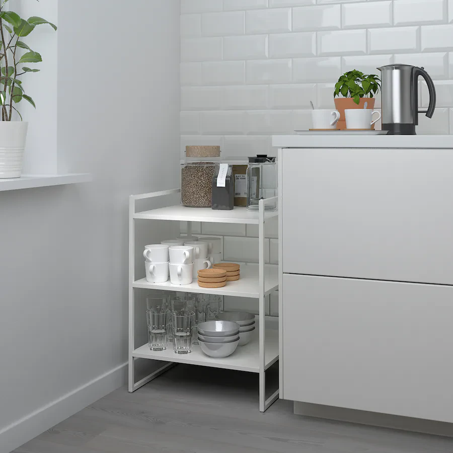 2 IKEA White Metal Shelving Jonaxel - photo 3