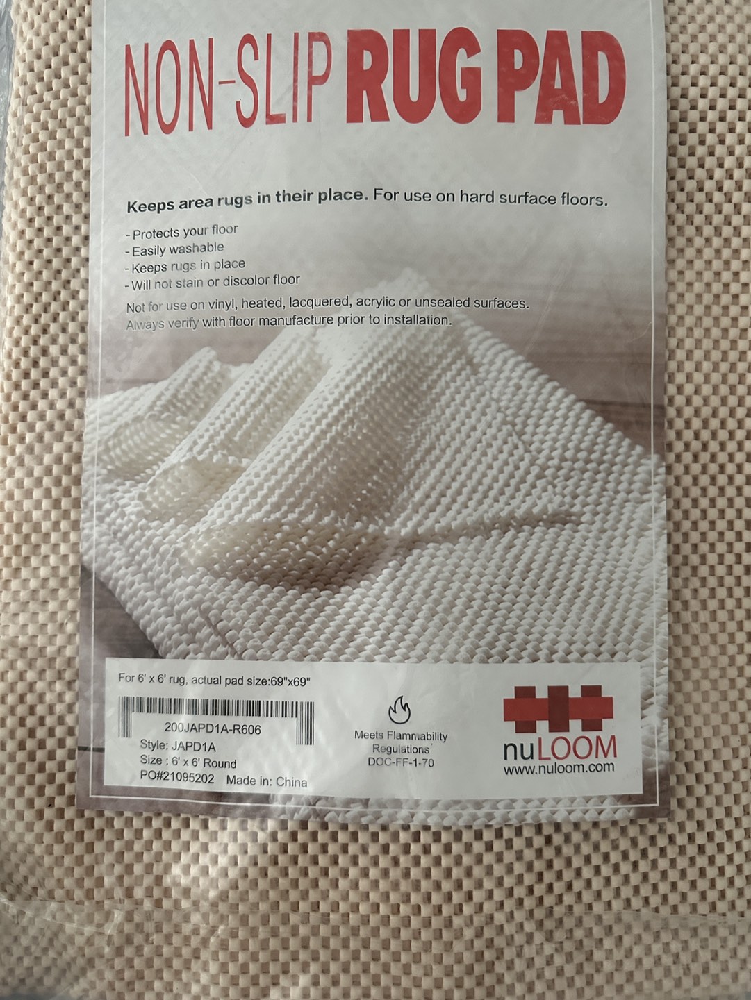 Non-slip Rug Underpad - Brand new thumbnail
