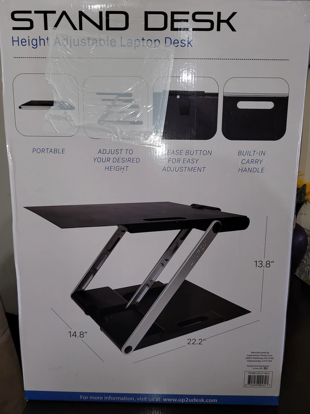 brand new in box height adjustable desktop laptop stand desk thumbnail