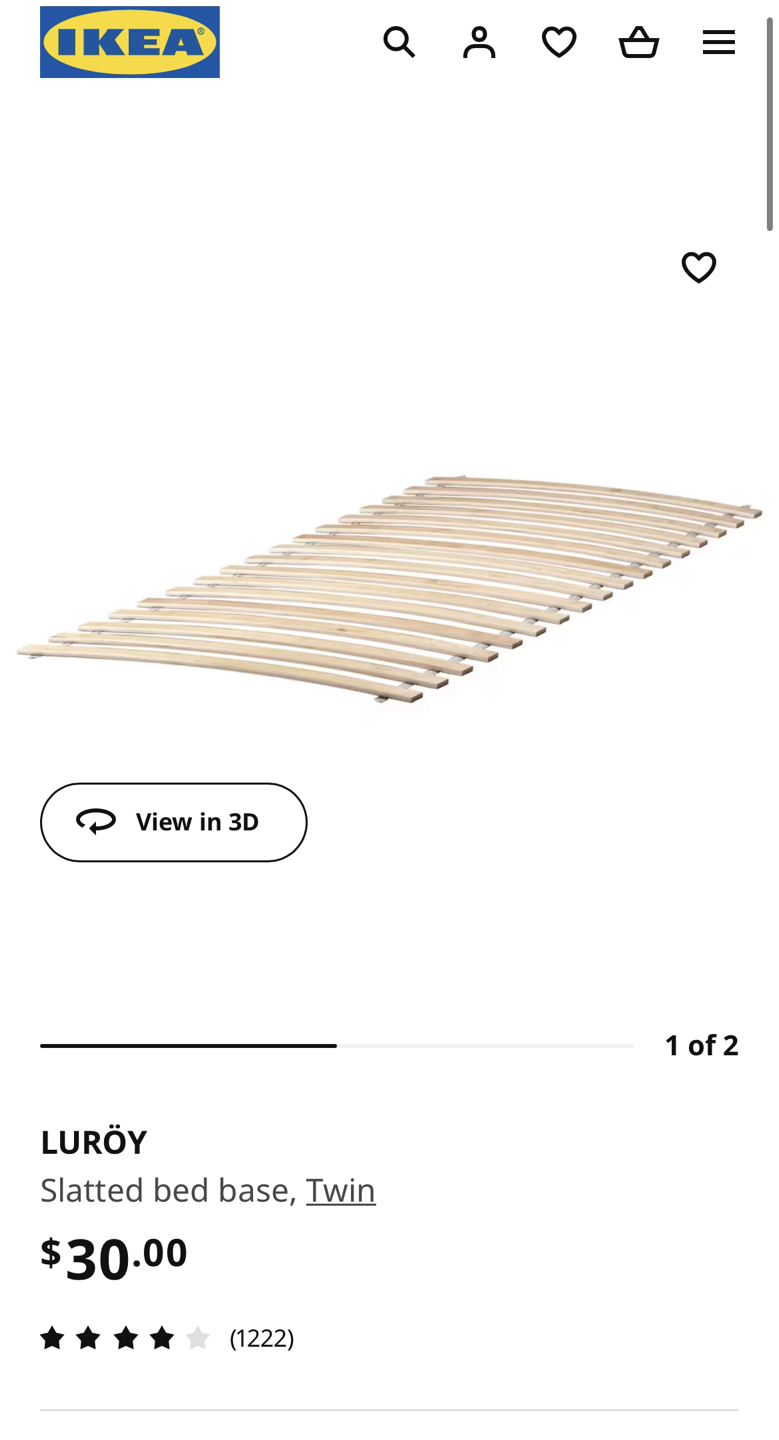 LURÖY
Slatted bed base, Twin - photo 4