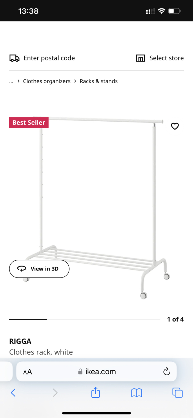 Ikea Rigga Clothes Rack - Moving Sale thumbnail