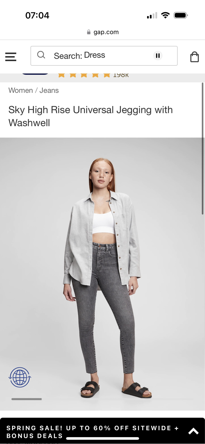 Gap Sky High Rise Universal Jegging with Washwell - Grey thumbnail