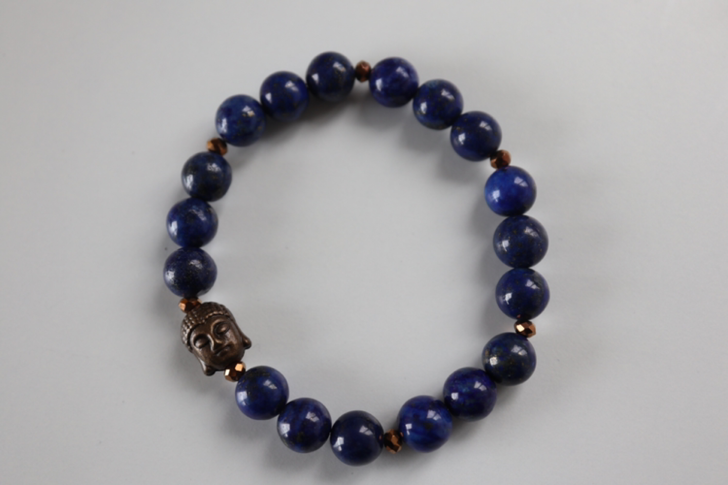 Handmade lapis lazuli Buddha bracelet