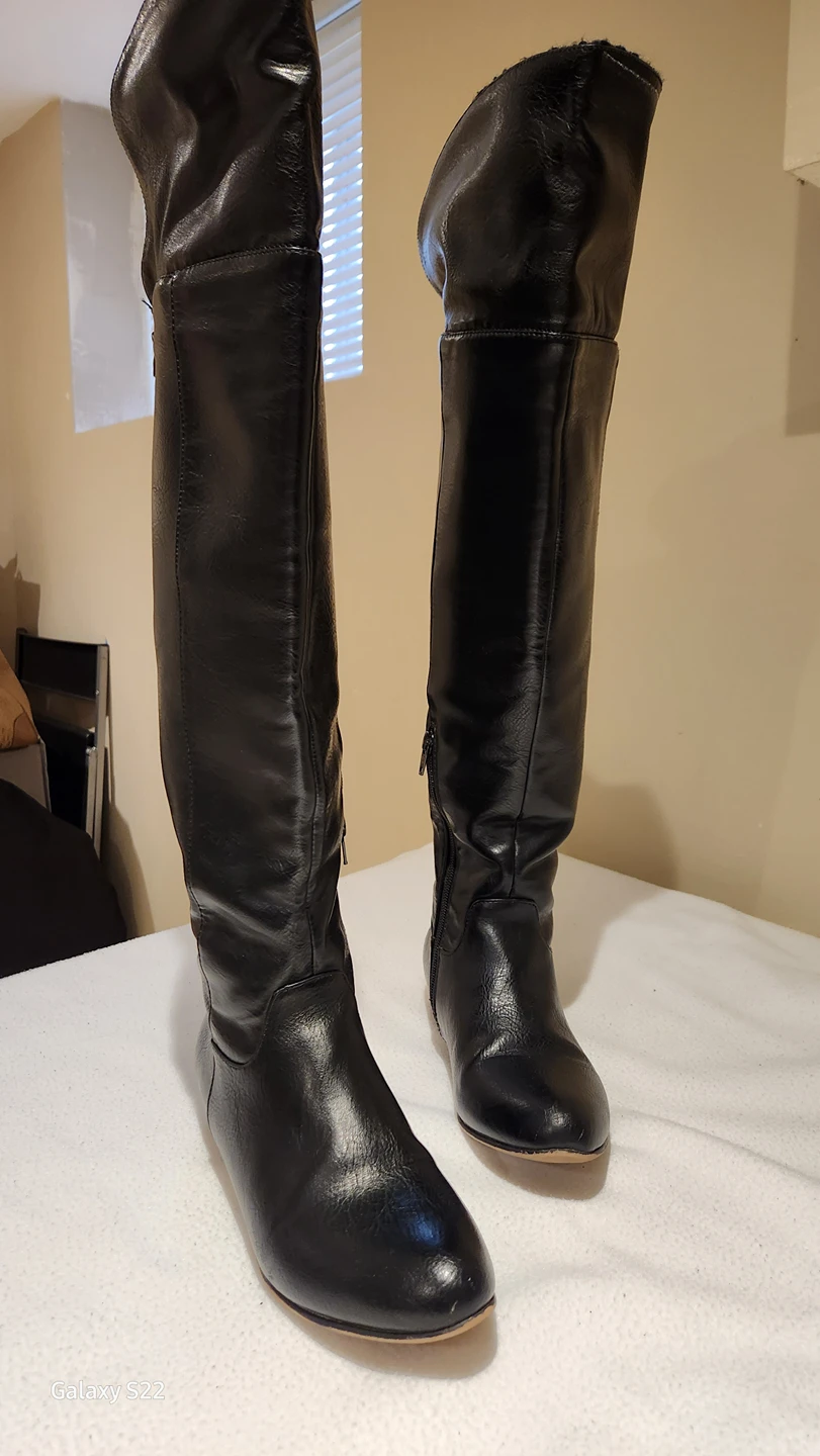 Call it Spring Faux Leather Side Zip Tall Riding Boots Size 7.5