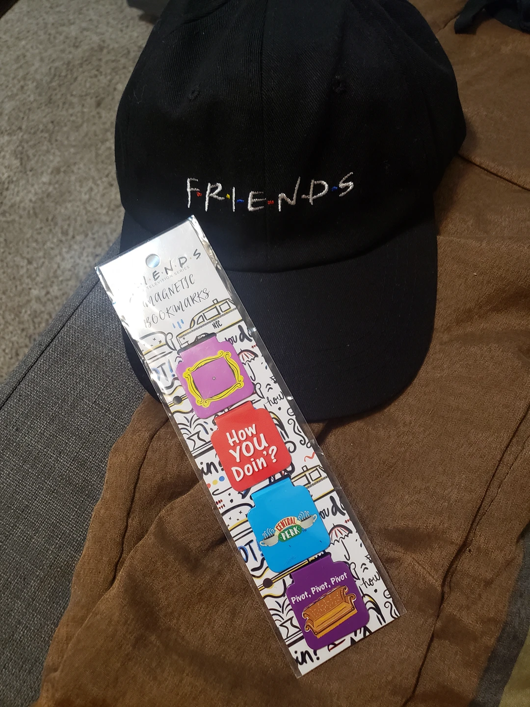 friends hat and bookmark