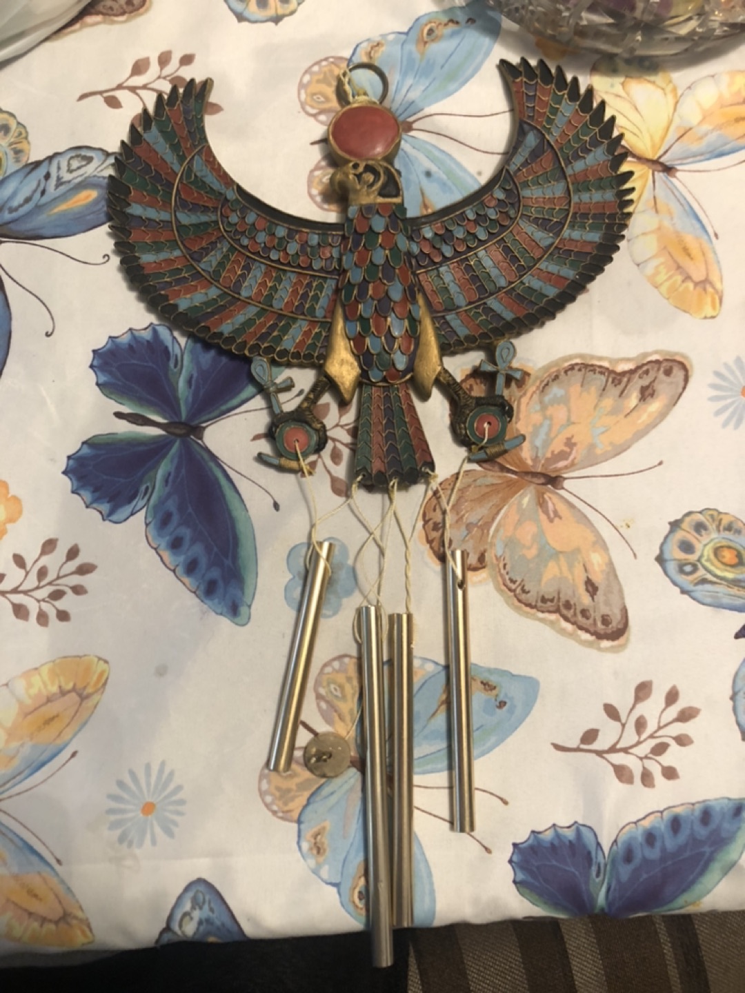Ancient Egyptian bird beaded wind chimes thumbnail