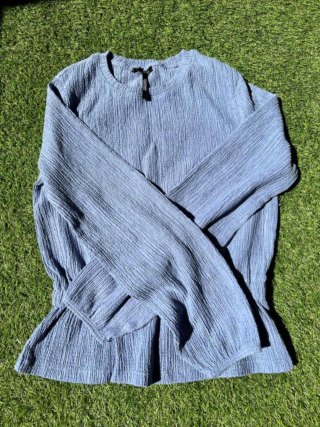 DYNAMITE Simple Blouse (Blue/Beige) - photo 4