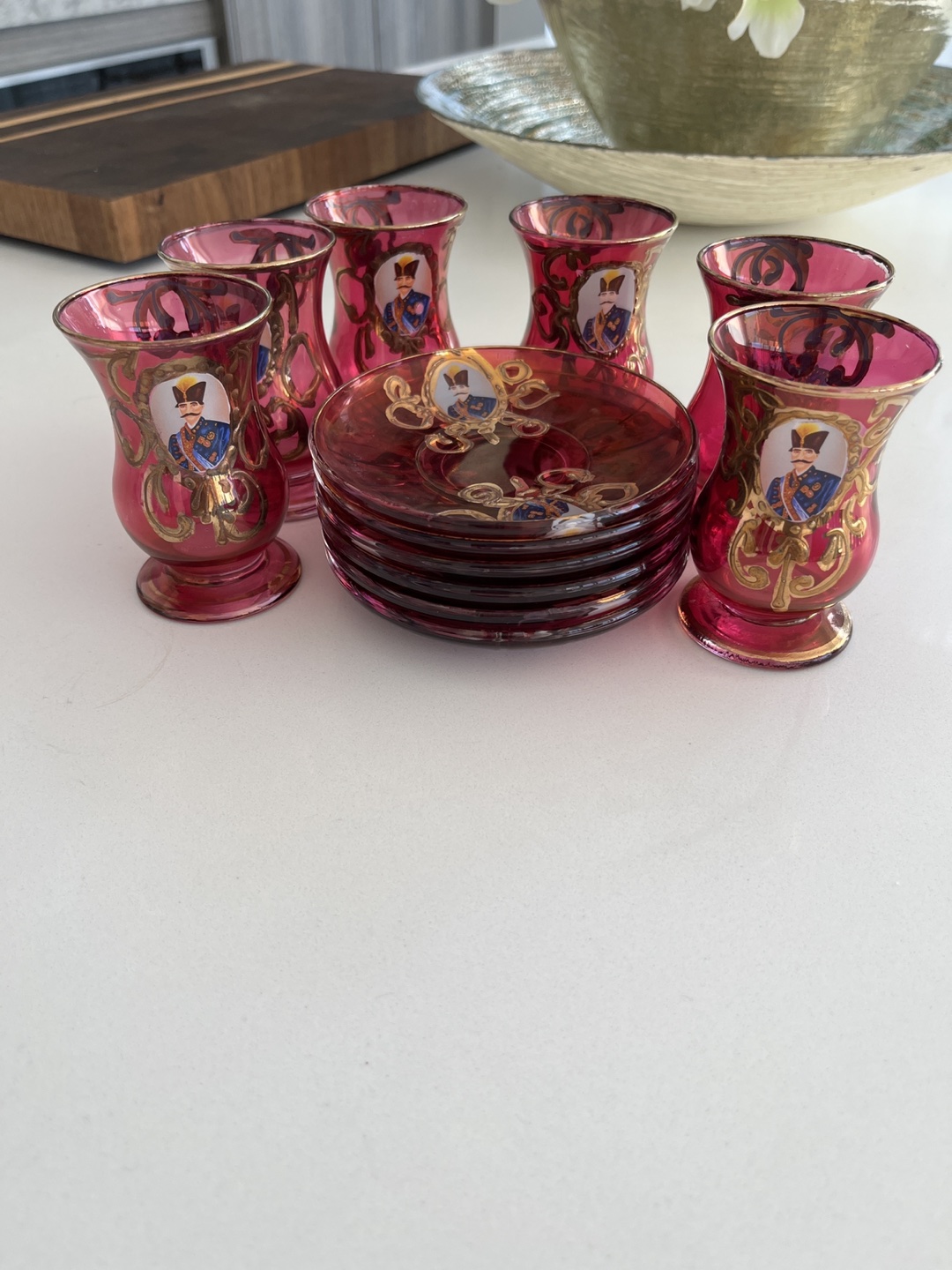 Shah Abbas Estekan and saucers