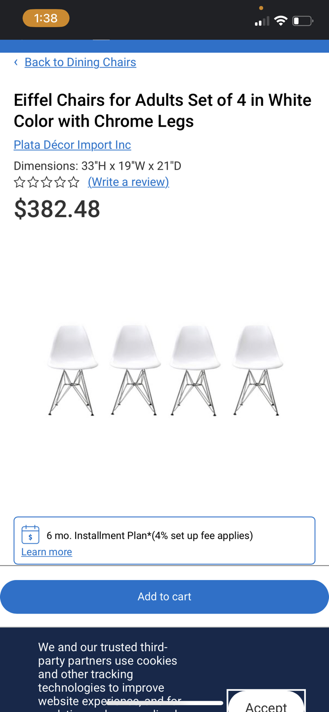 Eiffel dining chairs set of 2 - photo 3