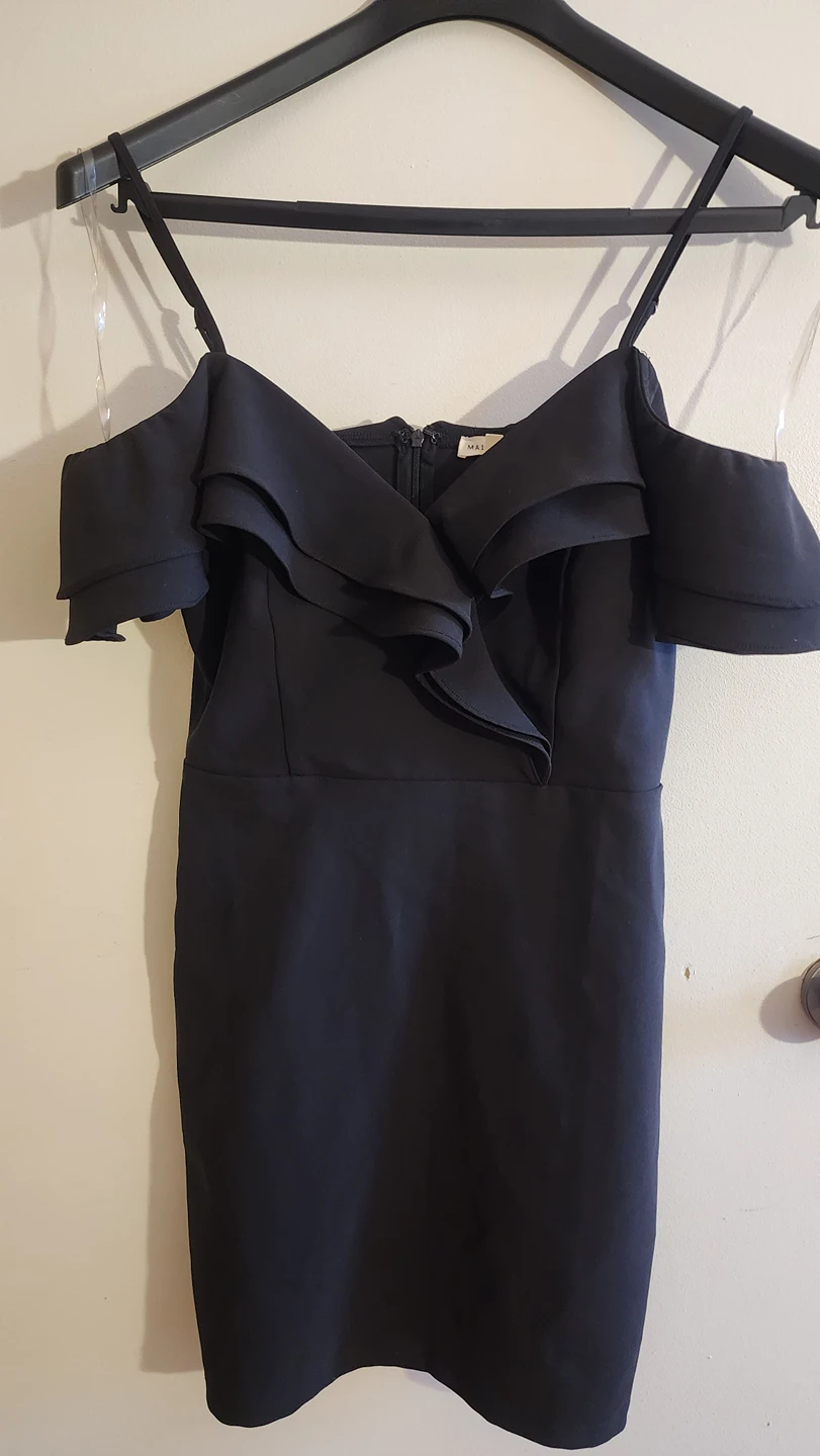 Black of the shoulder contour dress thumbnail