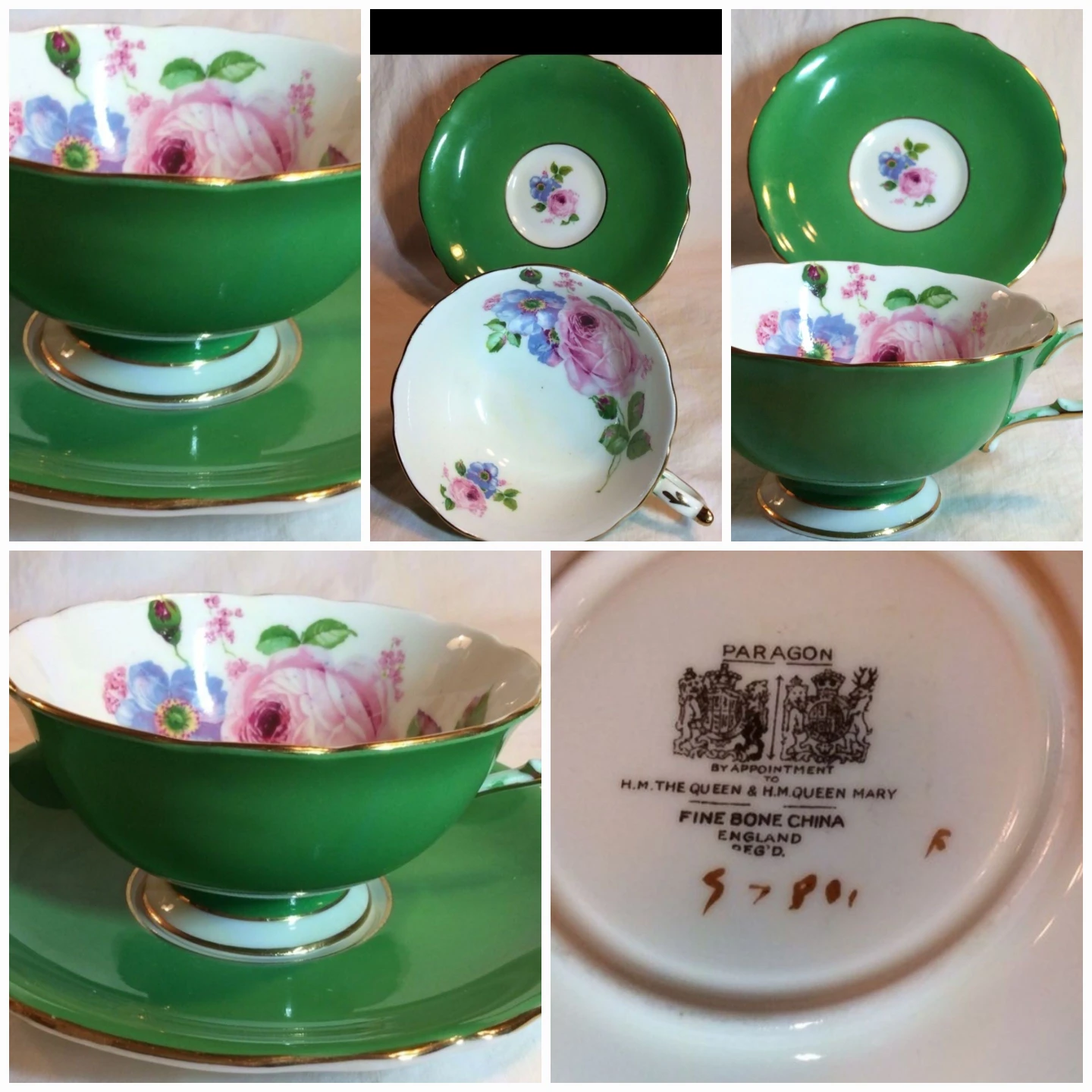3 x Beautiful Double Warrant Paragon Teacup Sets thumbnail
