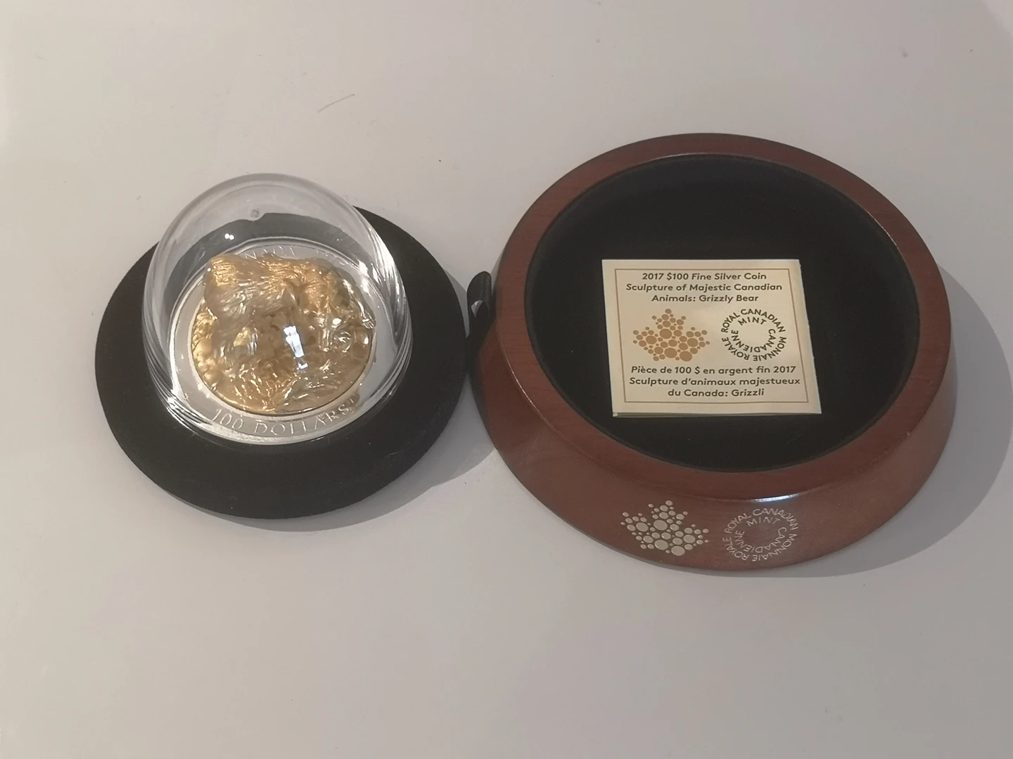 RCM 2017 $100 Pure Silver Coin - Sculpture of Grizzly Bear - photo 5