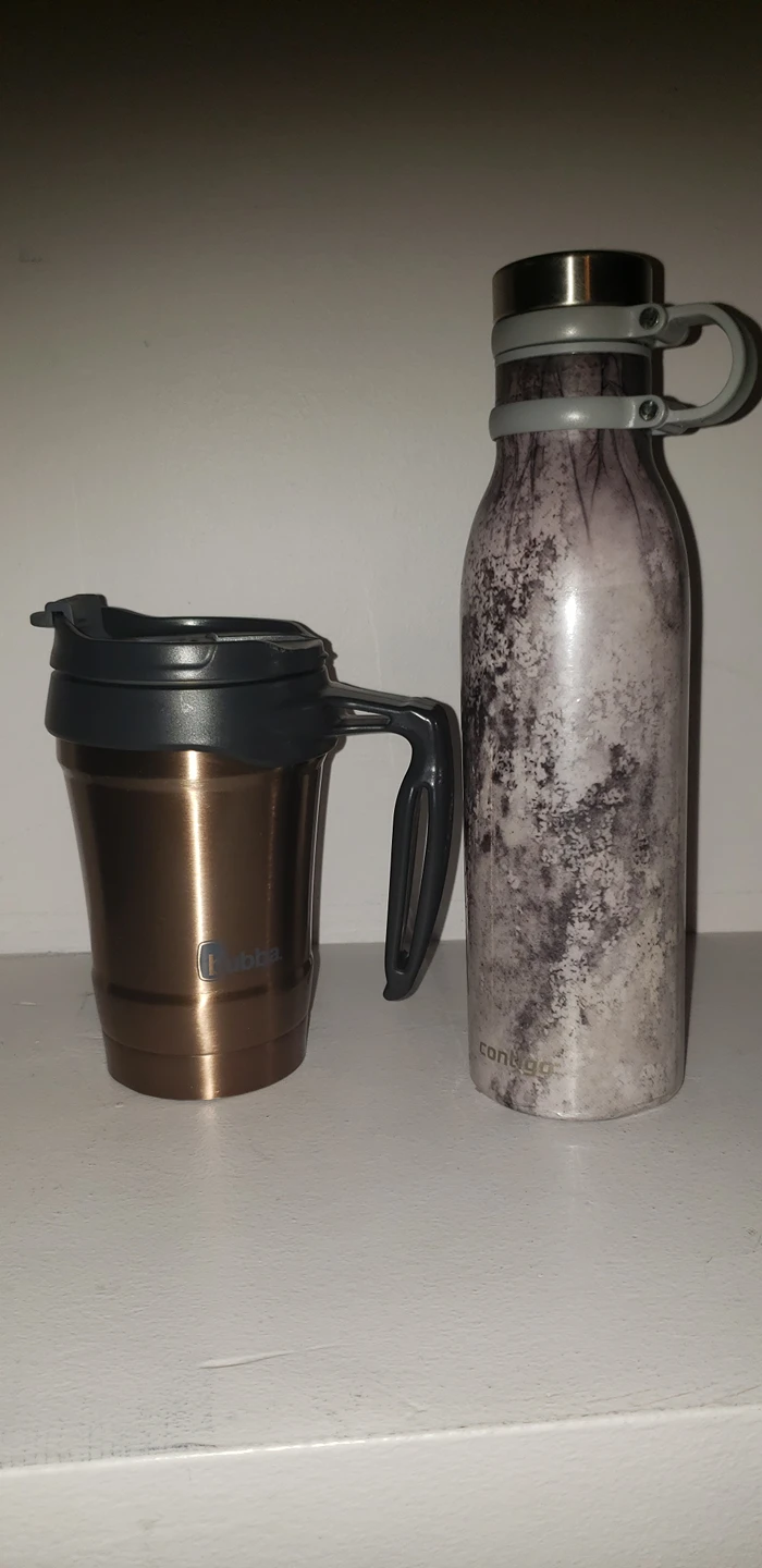 Insulated stainless steel water bottle 20oz + travel mug 16oz