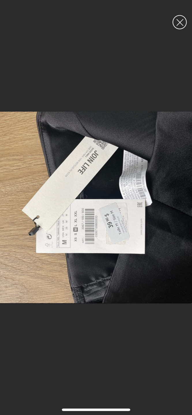 Black satin effect ZARA crop top image indicator(2)