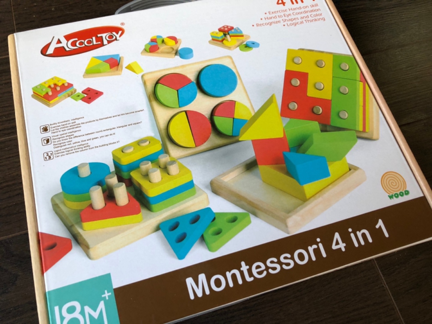 BNIB 4-in-1 Wooden Puzzles (Educational Toy) thumbnail