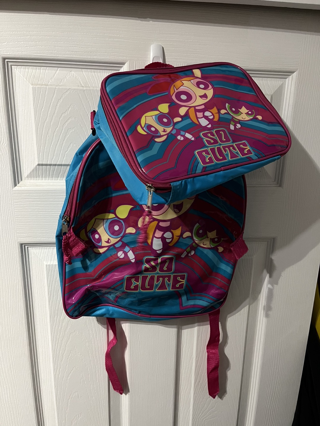 Vintage Power Puff Girls Cartoon Network 2003 bag + lunchbox image indicator(3)