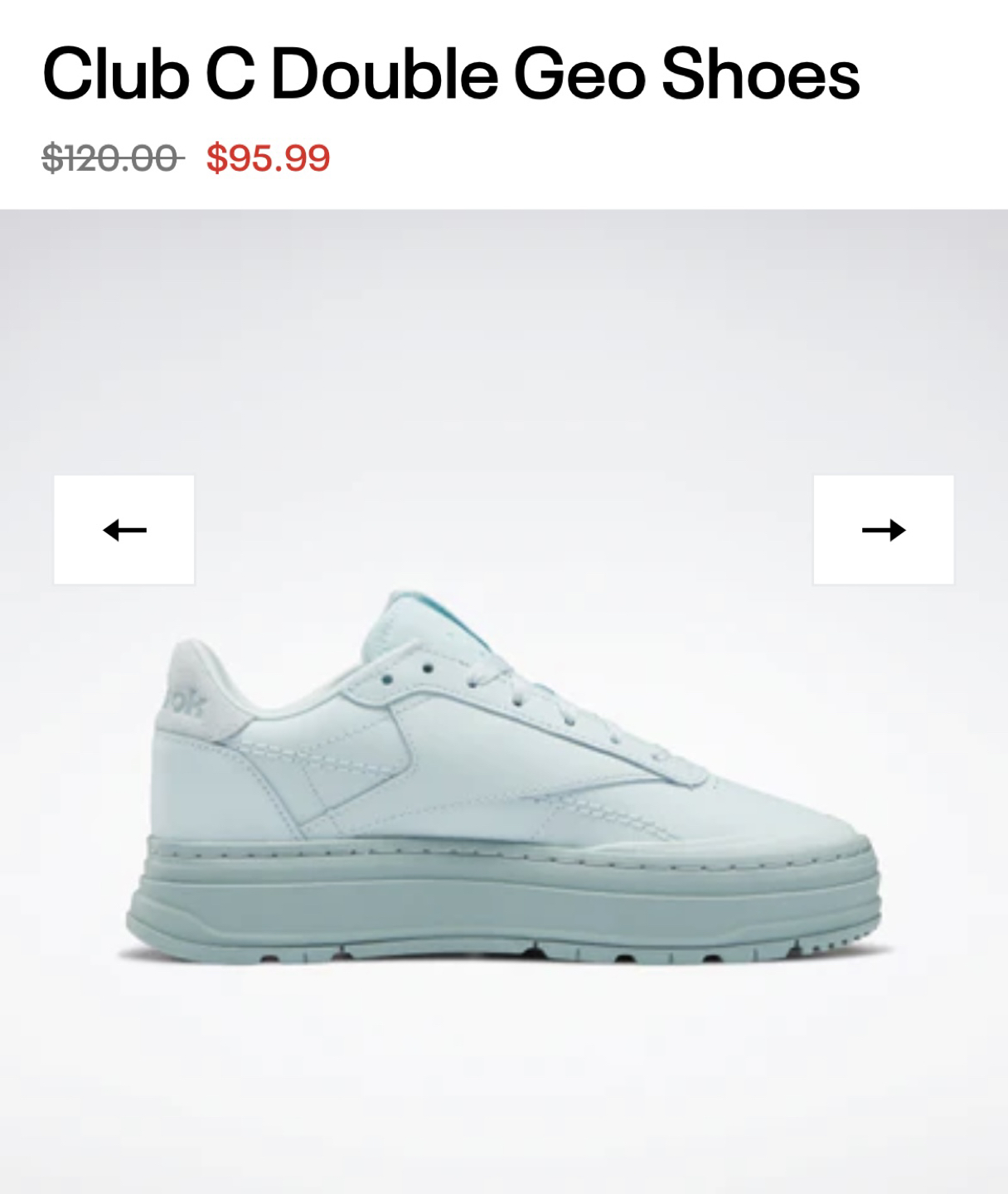 Brand new Club C Double Geo Reebok. Size 8 Womens thumbnail