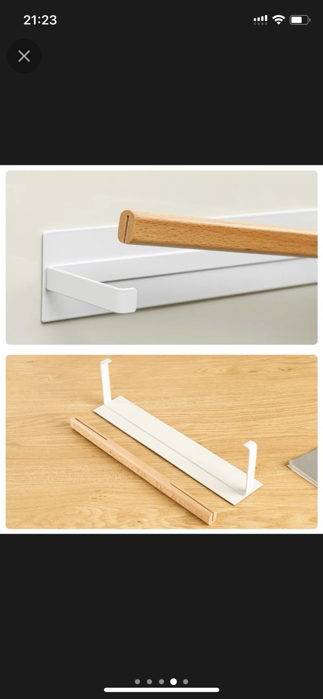 Stickable/ magnetic wooden kitchen towel holder - photo 3