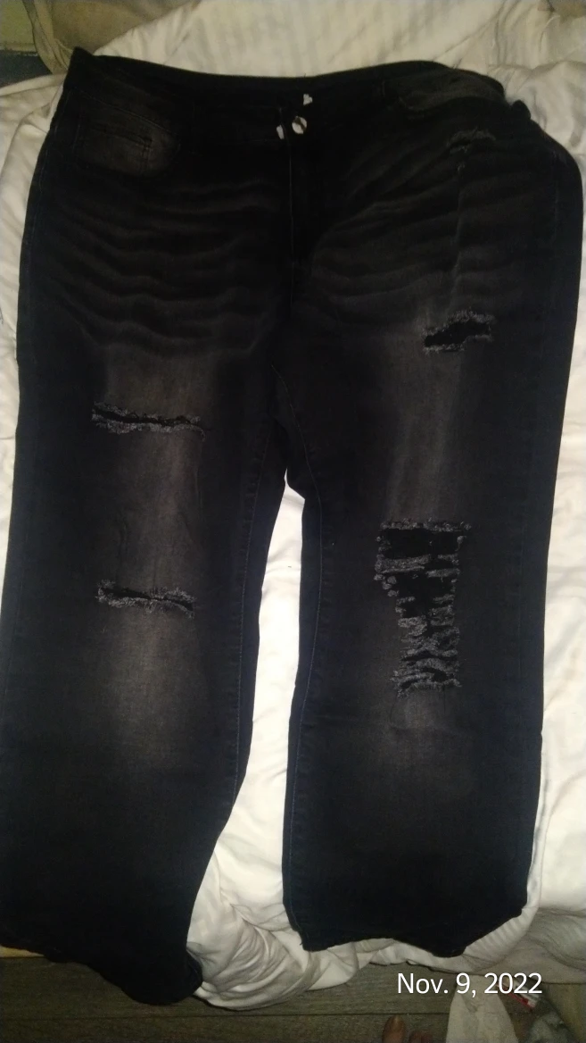 Woman's plus size ripped  jeans