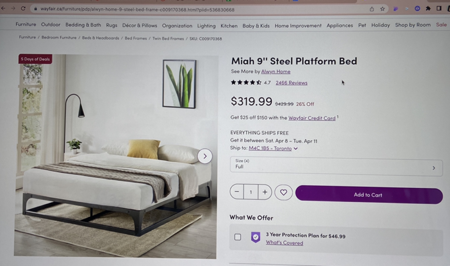 Metal Bed frame (Double) - photo 5