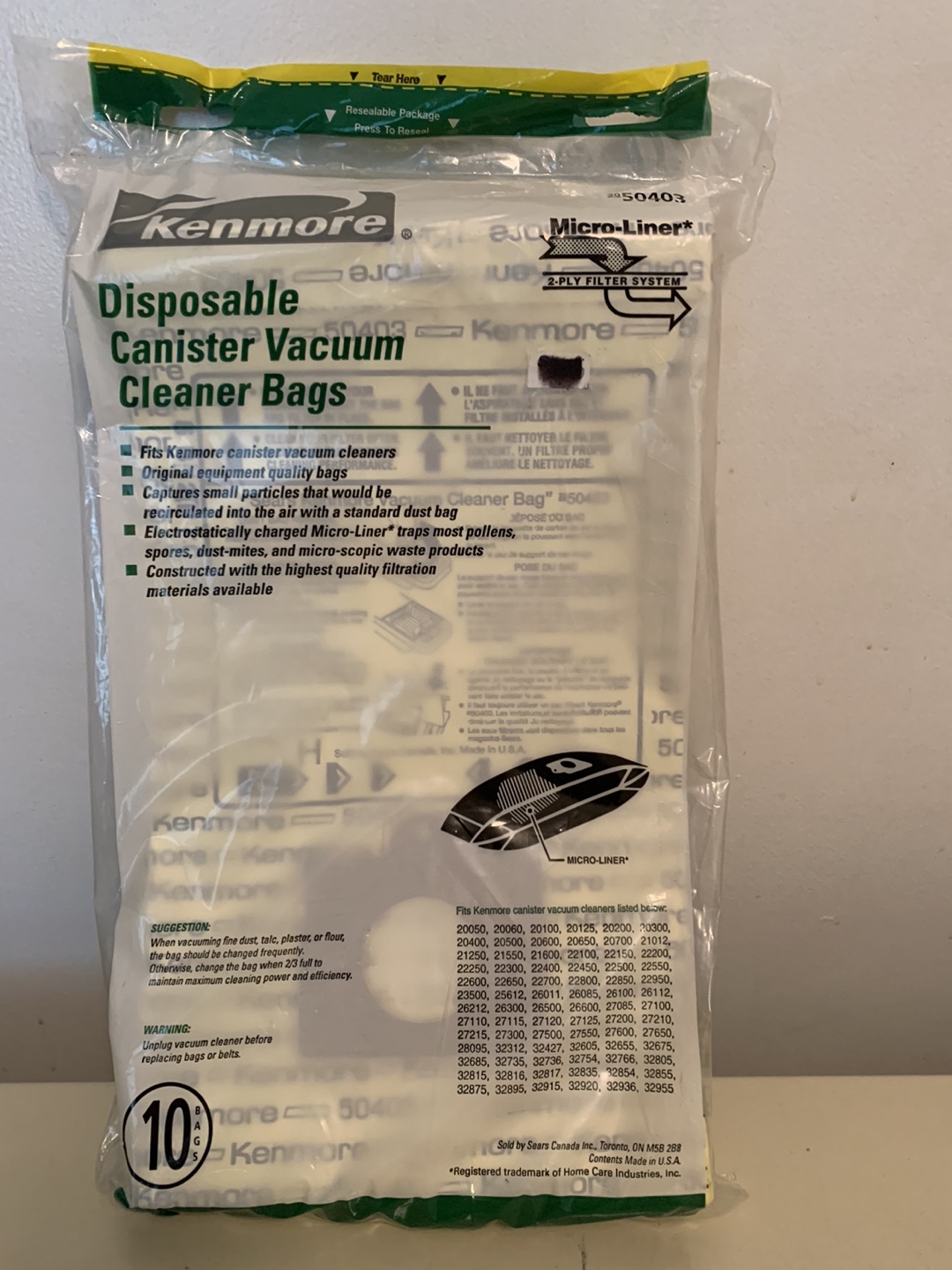 10 - Disposable Canister Vacuum Cleaner Bags
New in pkg