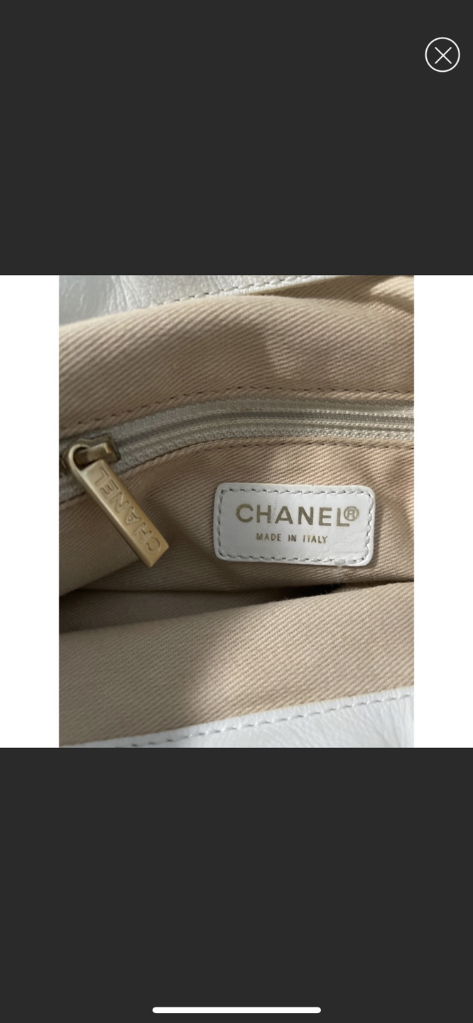 Authentic Chanel Black n White Gold Chain Tote Bag - photo 4