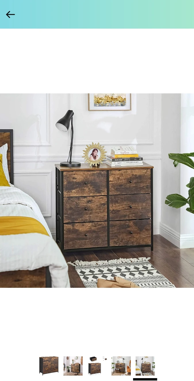 SONGMICS Dresser for Bedroom, Chest of Drawers, 6 Drawer Dresser - photo 4