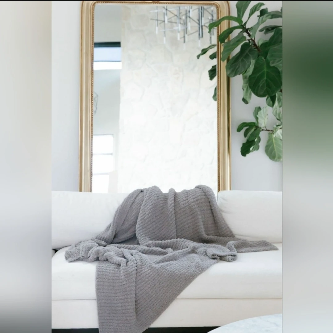 BLANKET OVERSIZED HEAVYWEIGHT THROW NWT, GRAY. - photo 3