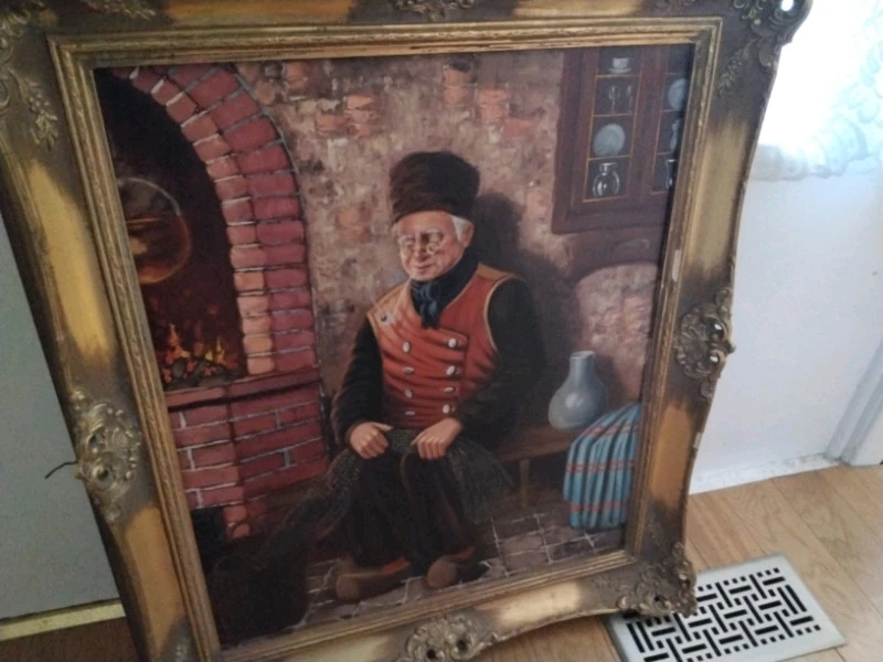 Beautiful  Old Original  German  Painting image indicator(3)