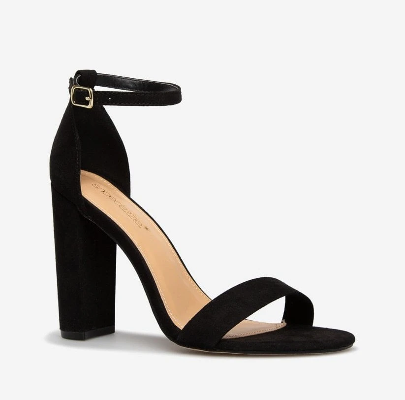 New Black Strap Block Heels in Original Box thumbnail