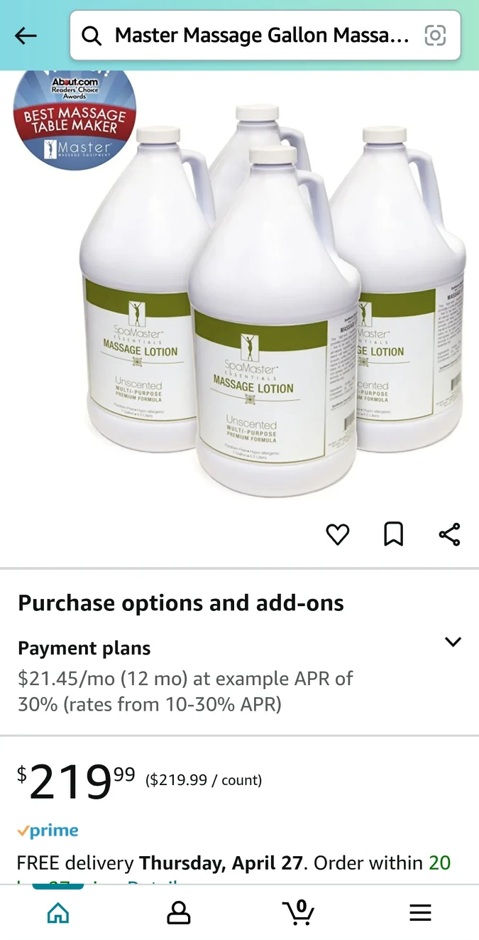 Master Massage Advanced gallon lotion, Nourishing and Deep - photo 3