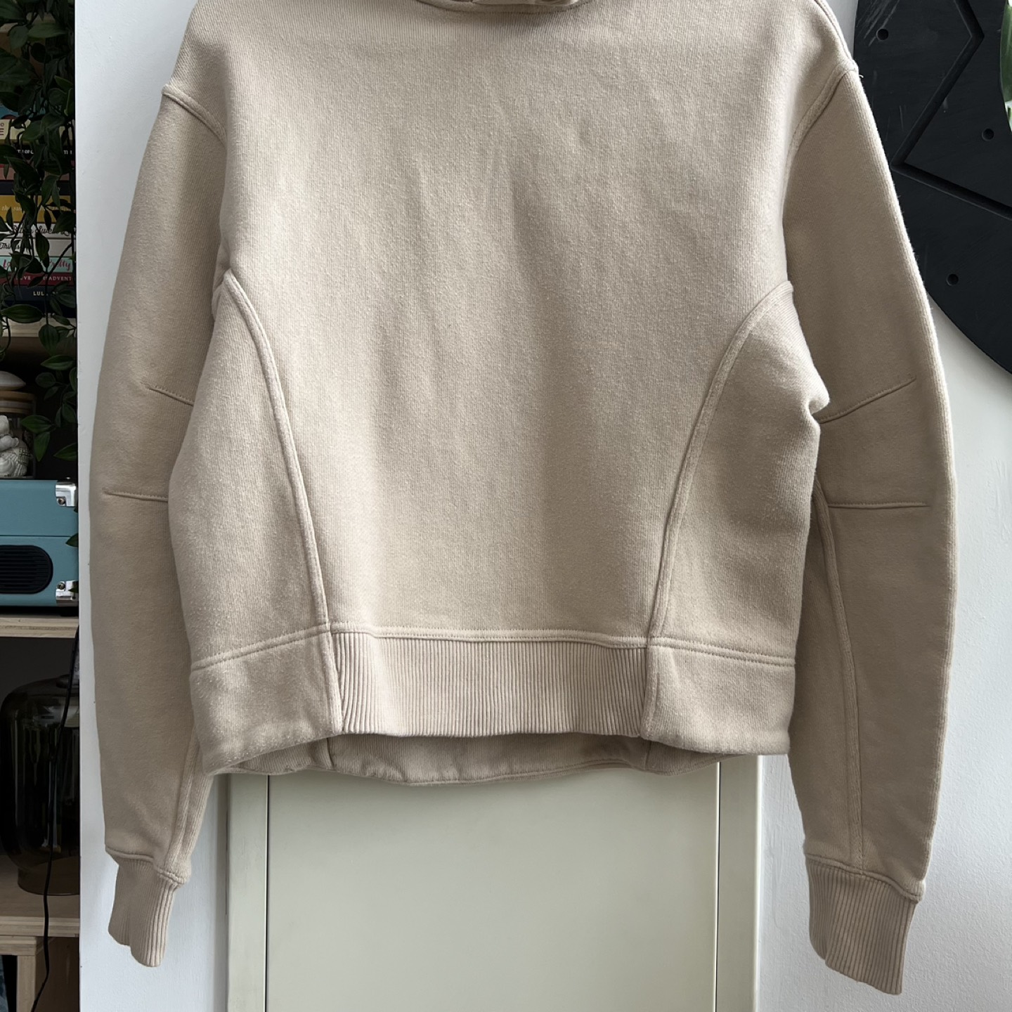 Beige dropped shoulder hoodie image indicator(5)