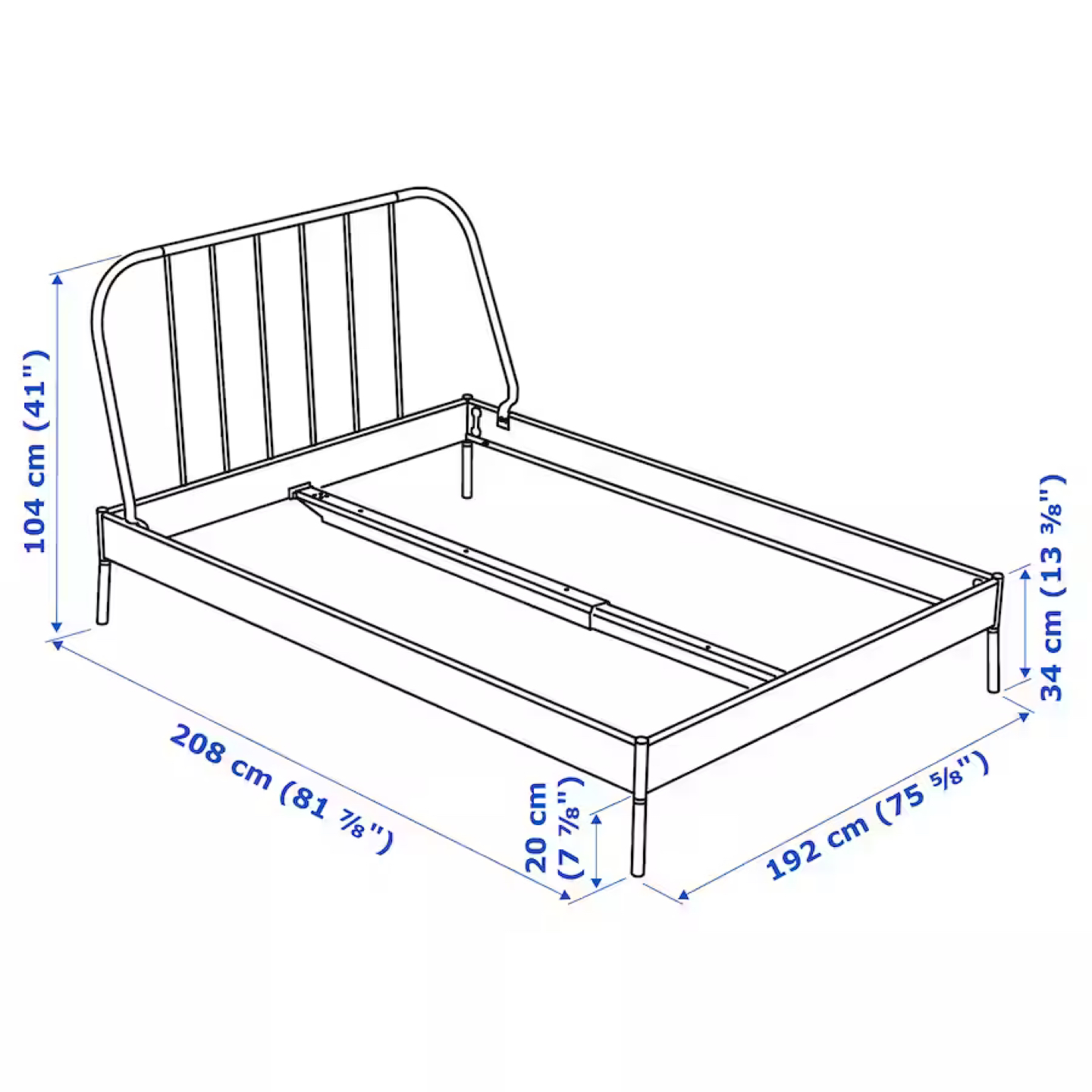 IKEA Queen bedframe and memory foam mattress with linen - photo 4