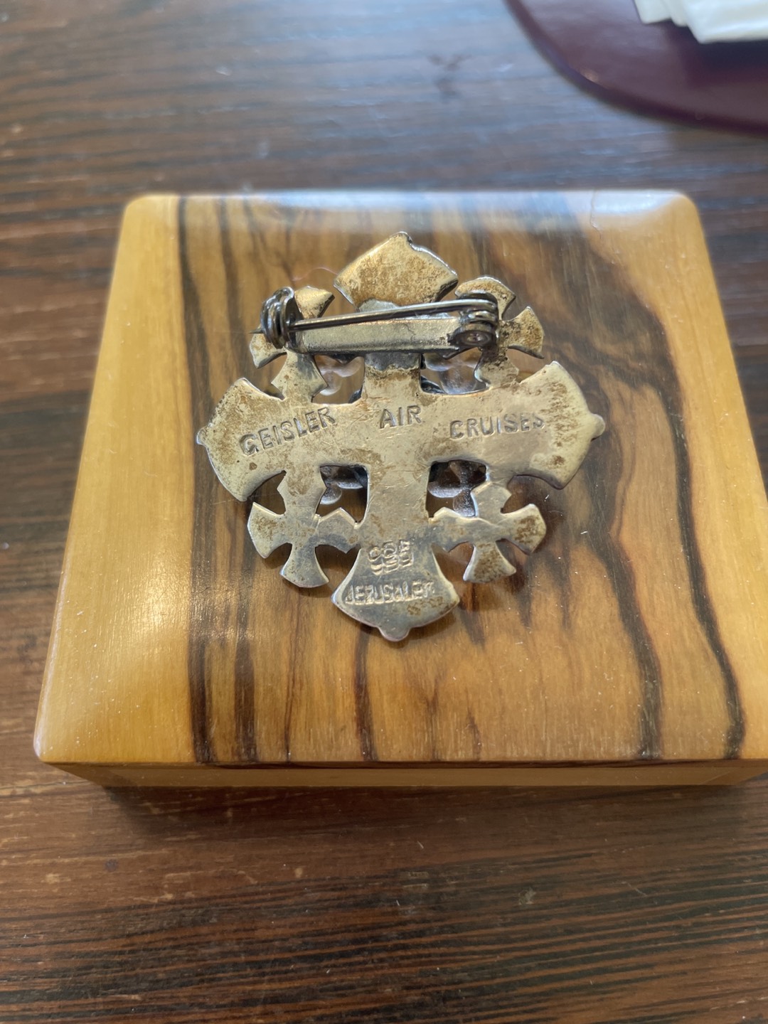 Silver 1960s cross brooch - Jerusalem .955 silver image indicator(3)