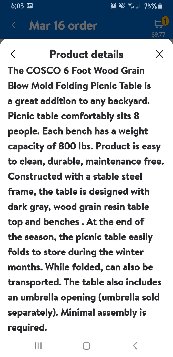 6 ft Folding Picnic Wood Grain Resin Table image indicator(3)