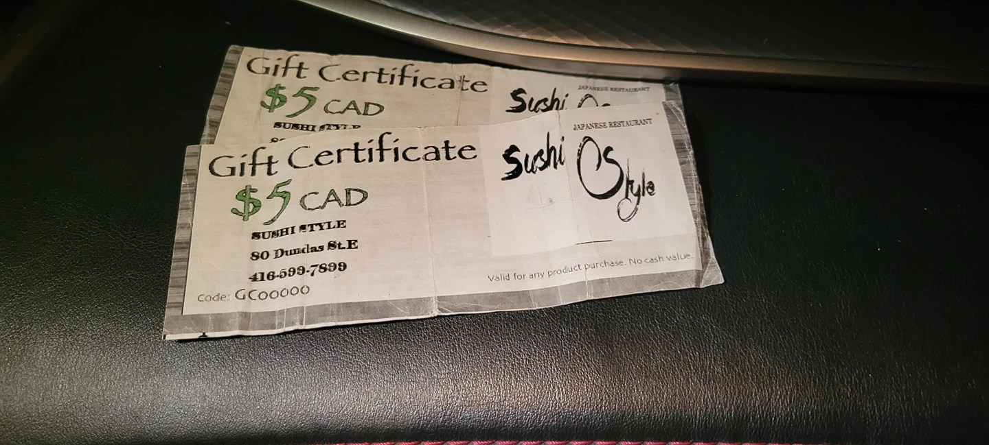 Gift Certificates for Sushi #freecycle image indicator(2)