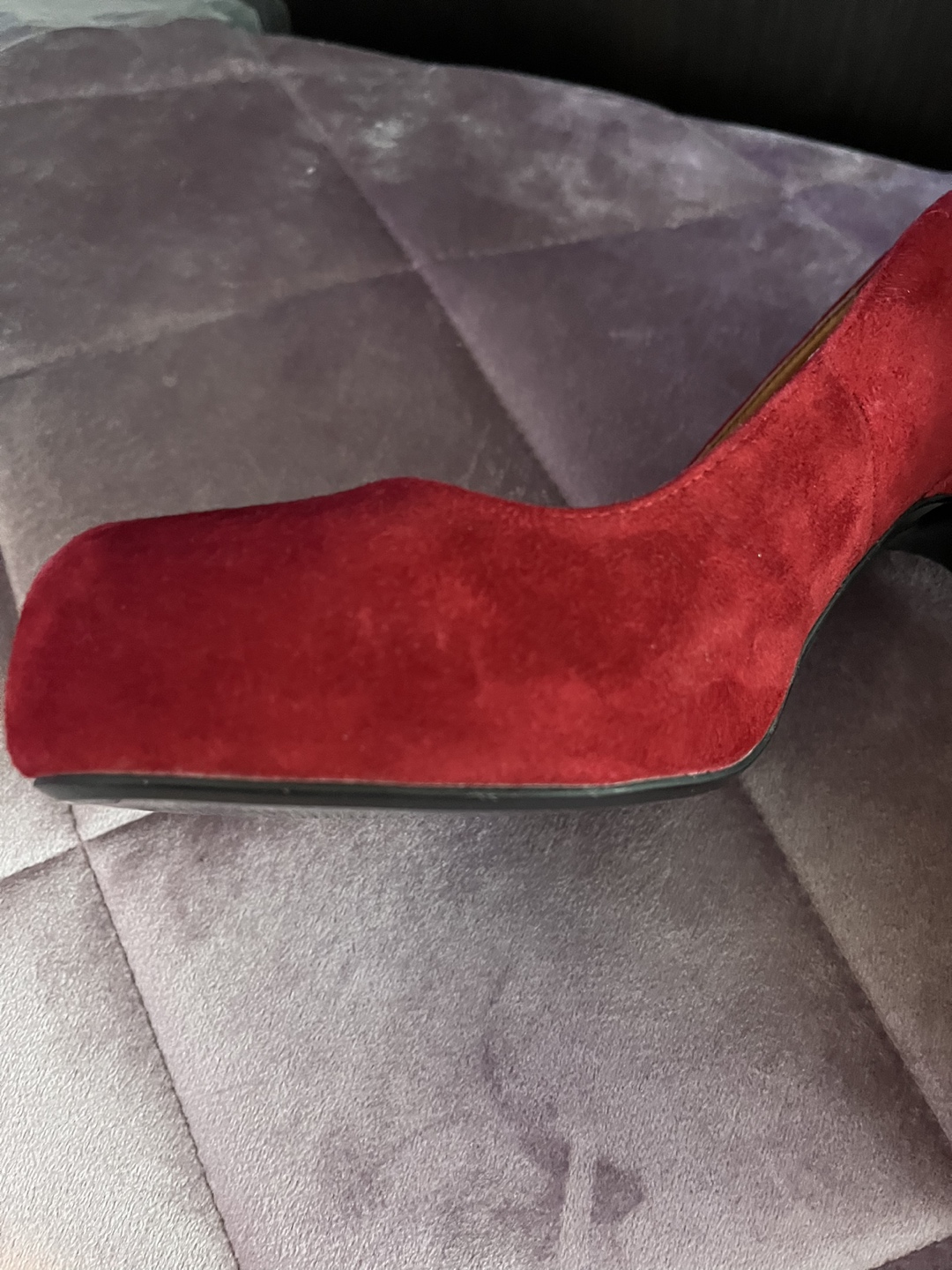 Red suede heels, size 8.5 new image indicator(5)