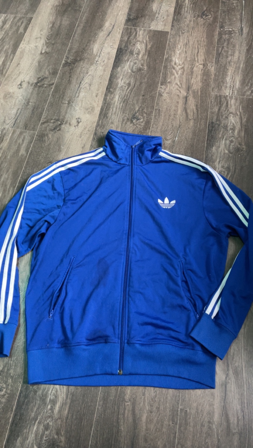 blue adidas zip up sweater thumbnail