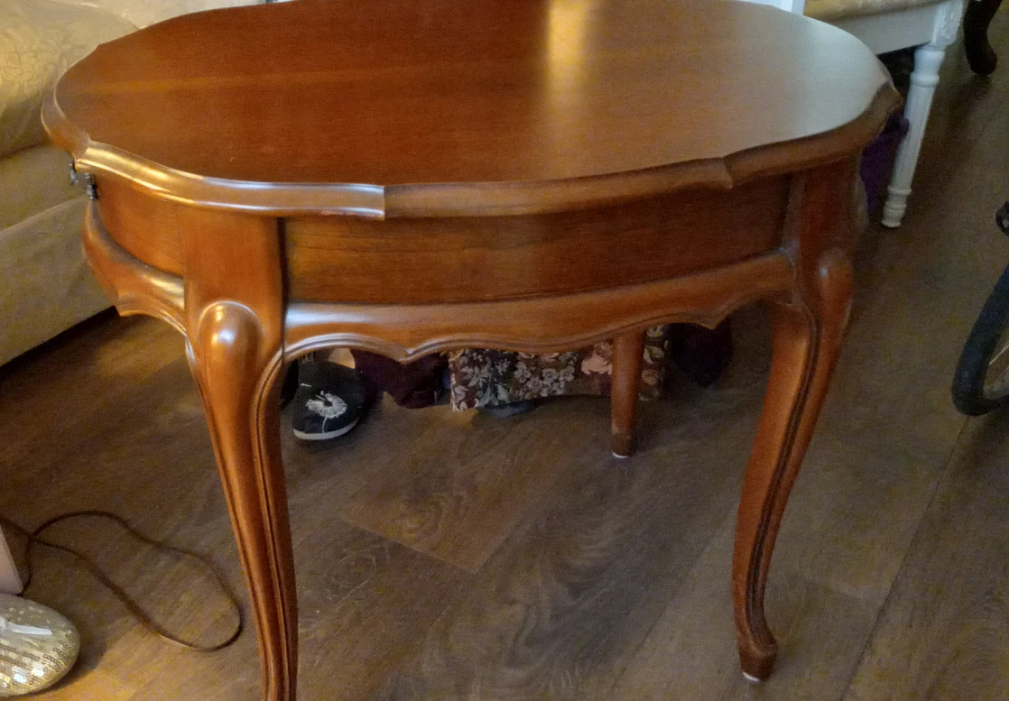 Solid Maple Accent Table w drawer. mint.$75. FIRM thumbnail