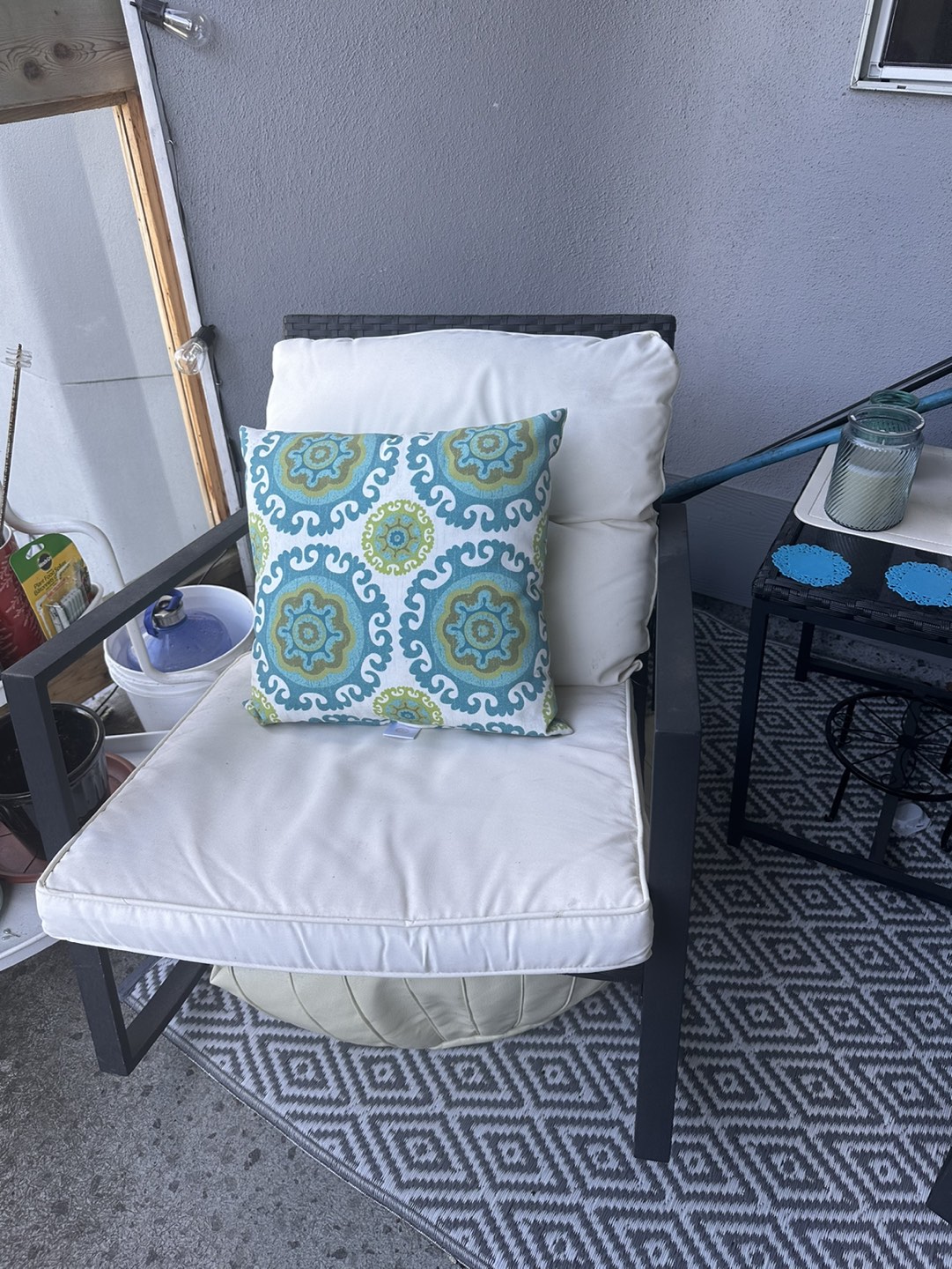 3 piece patio rocking chair set w/ cusions - photo 3