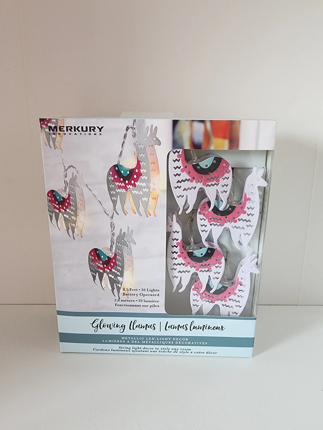 Glowing Llamas Metallic LED String Light Decor