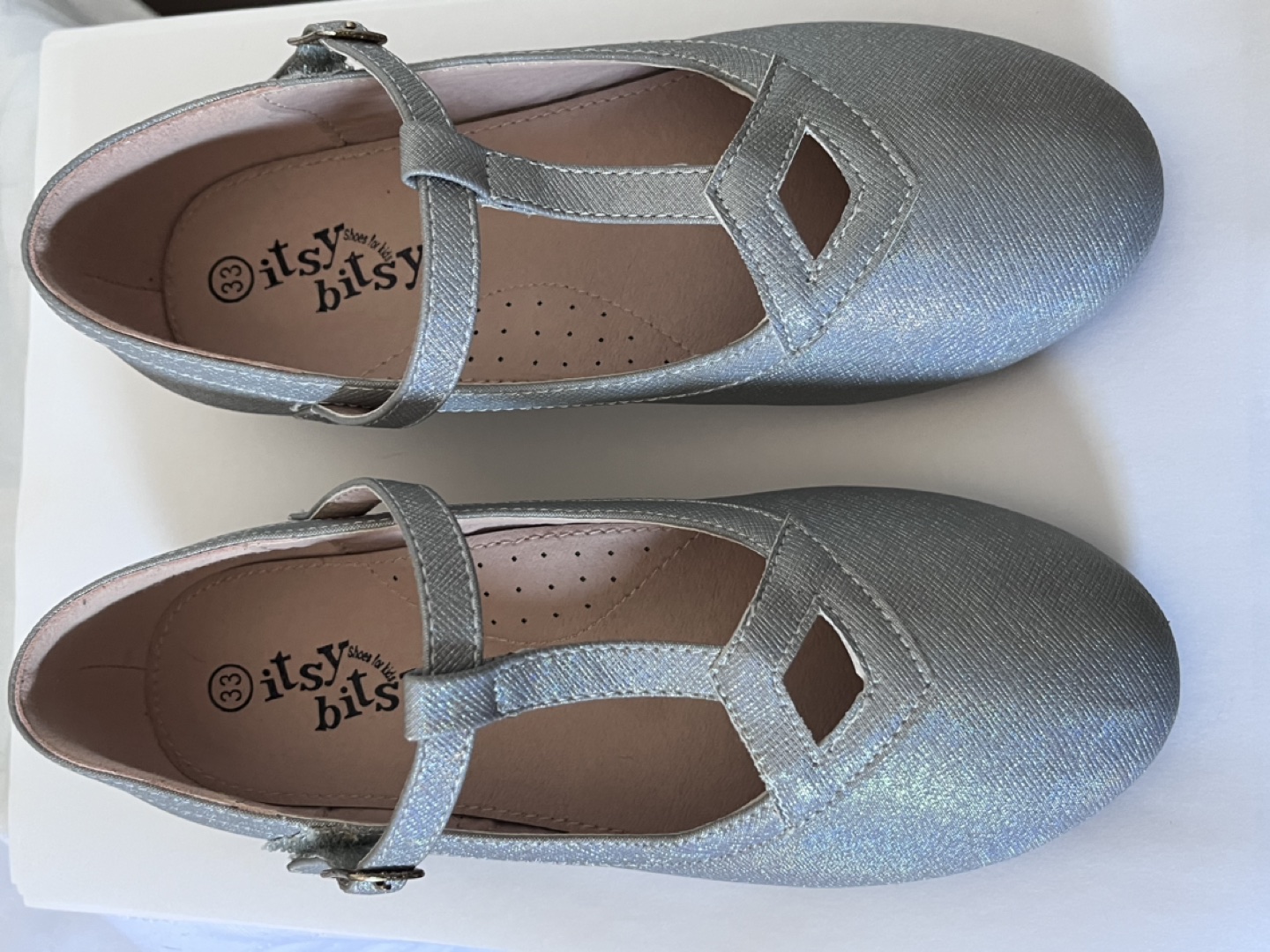 Girls silver flats 2 thumbnail